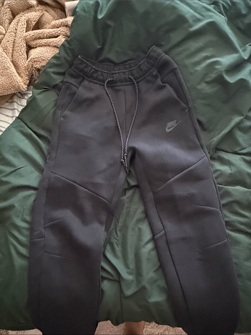 NikeTech Black Jogger Sweatpants with Drawstring